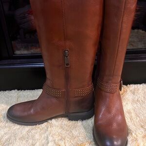 Brown Leather Knee-High Boots